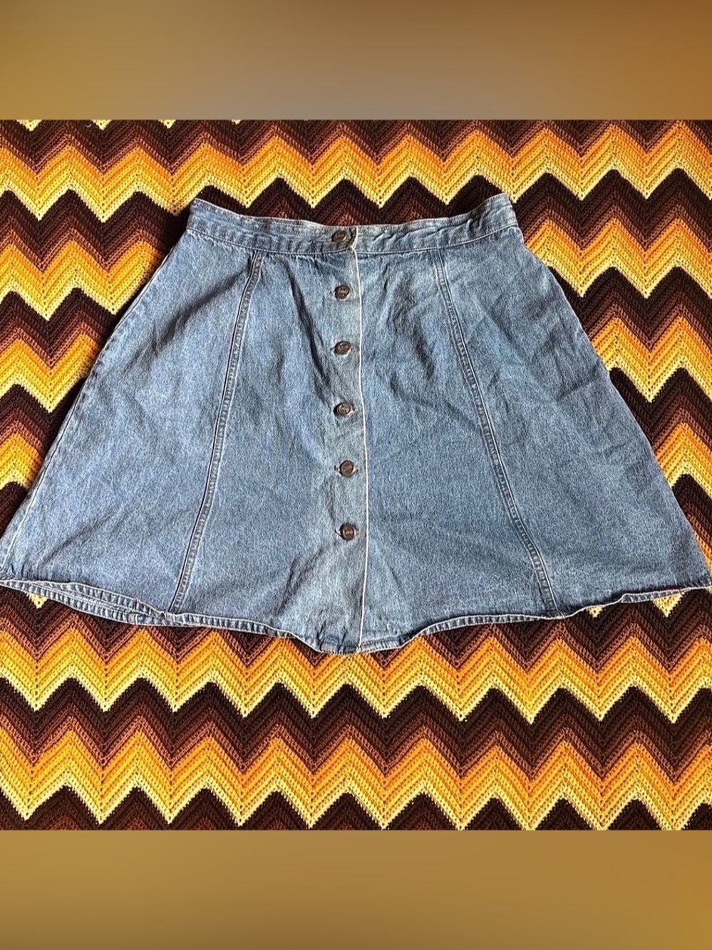 Vintage 90s No Excuses Femme Fatale Button-Front Denim Skirt Mini Skirt Small